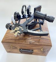 Nautical 9&quot; Solid Aluminum Working Navigational Tamaya 1917 Sextant with Wooden  - £116.66 GBP