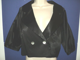 Chaiken Jacket Size 10 Medium Cropped Black 3/4 Sleeves Viscose Blend US... - £16.09 GBP