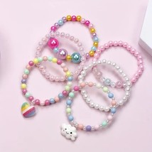 6pcs Multi-color Beaded Bracelets Sets, Party Favors Accessories Christm... - $5.65