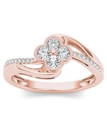 0.33 Ct 10K Rose Gold Natural Round Cut Diamond Engagement Ring - $469.99