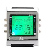 TVG Remote Control Digital Watch Men Silver Stainless Steel LED Alarm Sp... - $32.90