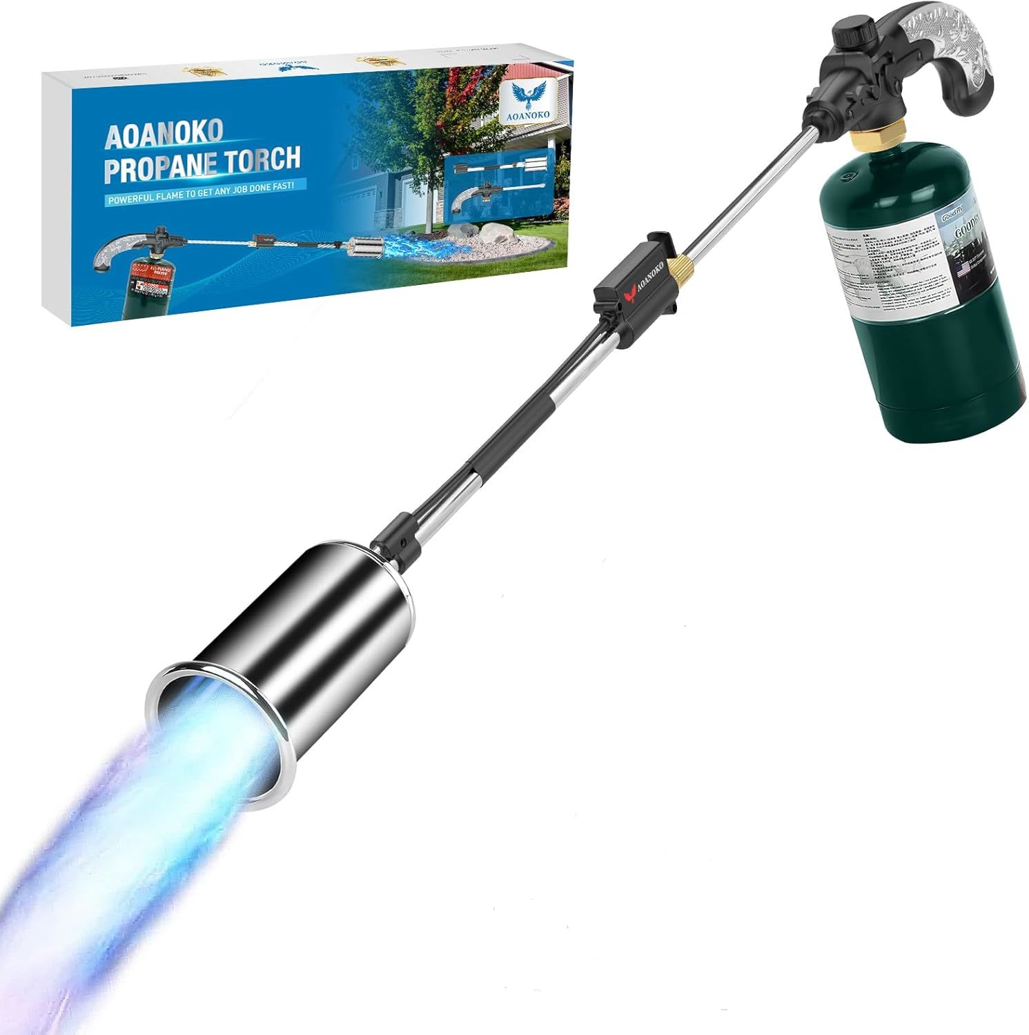 Propane Torch Weed Burner, Flamethrower Weed Torch With Self, Roofing - $40.95