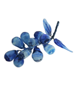 Vintage Mid Century Cobalt Blue Blown Art Glass Grape Bunch Cluster  - $59.99