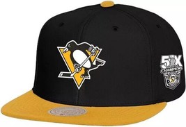 Mitchell &amp; Ness Pittsburgh Penguins 2-Tone Stanley Cup Patch Snapback Hat - £22.04 GBP