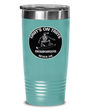 Snowboarding Tumbler. Gray&#39;s on Trays Snowboarders Never Die. Teal-T-20oz  - £23.05 GBP