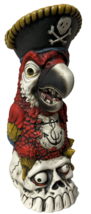 Tiki Farm Peg Leg Pirate Parrot sitting atop a Skull Tiki Mug 2022 -RED ... - $79.19