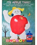 Snoboy &quot;It&#39;s apple time&quot; snowman snoboy cool and fresh 1962 Vintage Prin... - $10.32
