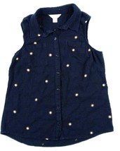 Christopher &amp; Banks Navy Blue Top S Sleeveless Blouse Button Up Sun 99% ... - £4.74 GBP