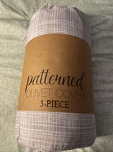 3 Piece Full/Queen Duvet Cover Set with Shams NIP Tan/White - $448.30 MXN