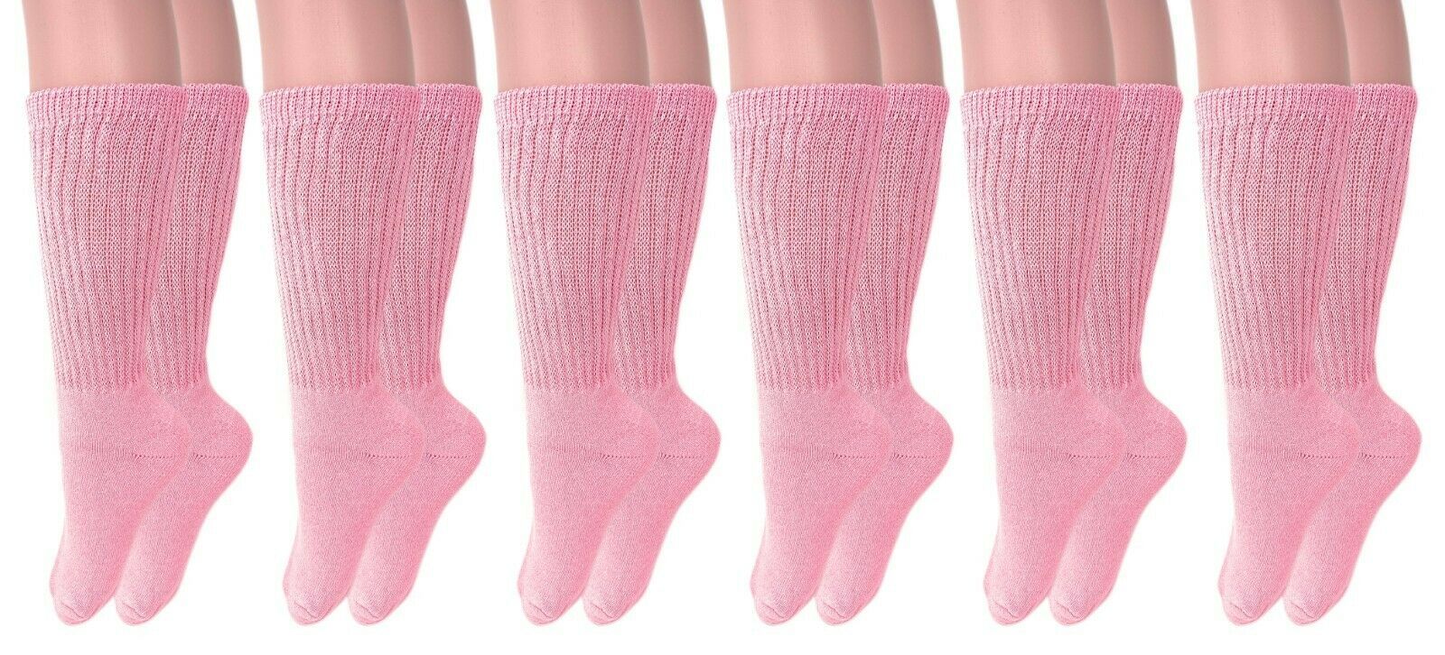 Primary image for Mid Calf Long Cotton Crew Socks for Women and Men 6 Pairs