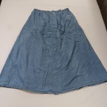 Capacity RN#82127 Blue Front Button Cotton Pleated Skirt Pockets Size Medium image 2