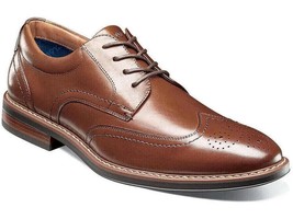 Men&#39;s Nunn Bush Centro Flex Wingtip Oxford Party Shoes Cognac 84983-221 - £78.63 GBP