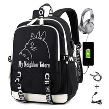 Kawaii Anime Men Backpack My Neighbor Totoro Nylon Rucksack Student Multifunctio - £42.23 GBP