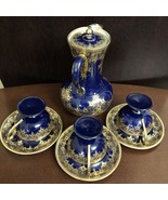 Antique Royal Blue & Gold Coffee Set - 19th Century Elegant Design