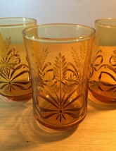 Vintage 70s Libbey Golden Wheat amber juice glasses- set of 3