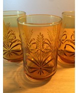 Vintage 70s Libbey Golden Wheat amber juice glasses- set of 3 - £15.71 GBP