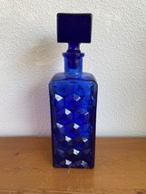 EMPOLI Brutalist Decanter Italy Blue Mid Century MCM Vintage HTF Genie B... - $129.00