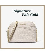 Michael Kors Pale Gold Signature Metallic Jet Travel Medium Crossbody Ba... - $2,320.05 MXN