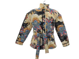 7 FOR ALL MANKIND Embroidered Paisley Belted Womans Quilted Jacket Size XS - $65.11