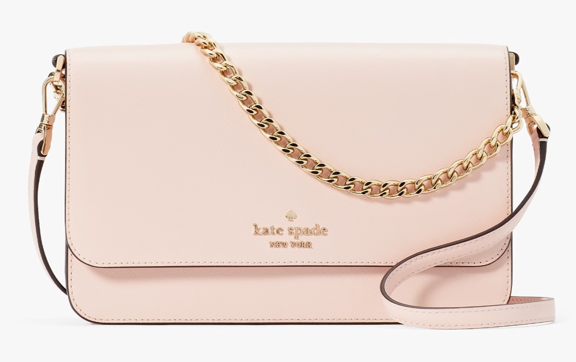 Kate Spade Madison Flap Crossbody Bag Conch Pink Leather Chain KC430 NWT $349 FS