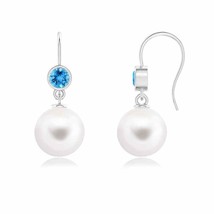 Freshwater Cultured Pearl Drop Earrings in 14K Gold (AAA, 10MM) - £294.24 GBP