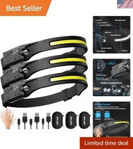 230° Waterproof Rechargeable Headlamp with Motion Sensor - Ideal for Adv... - $737.93 MXN