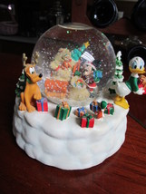 Disney Donald and Friends music box &amp; snowglobe, plays &quot;Here comes Santa... - $183.15