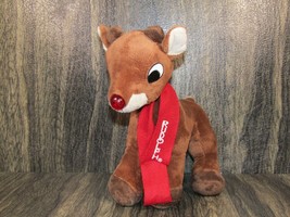 Rudolph the Red Nosed Reindeer Plush Musical Light Up Blinking Nose 10&quot; - £19.77 GBP