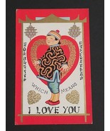 Asian Chinese I Love You Valentines Day Heart Antique Carrington Postcar... - £23.42 GBP