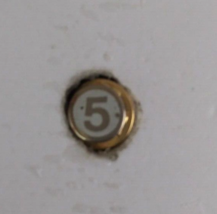 Vintage Tiny 5 White &amp; Gold Tone Lapel Hat Pin - £5.81 GBP