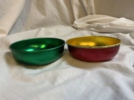 2 Vintage Aluminum Colored Bowls 5” - £9.70 GBP