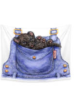 Cute Animal Art Black Panther Cub in a Pocket Tapestry - €26,21 EUR+