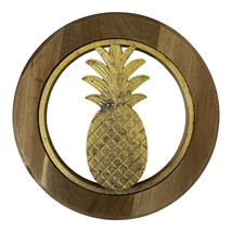 Thirstystone Acacia Wood Pineapple Trivet | Gold Zinc Alloy Inlay | 7.5&quot;... - $15.00