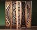 Thai Heritage Hand-Carved Wooden Room Divider Screen, Southeast Asian Floral Mot Item image 4