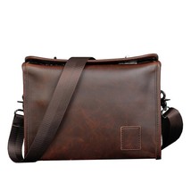 Crazy Horse PU Leather Men Briefcase Brand Men&#39;s Messenger Bag Male Laptop Bag B - £40.07 GBP