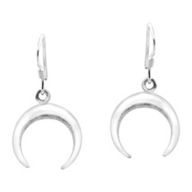 Dancing in the Moonlight Sterling Silver Inverted Crescent Moon Earrings - £9.54 GBP
