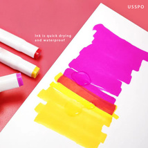 USSPO Marker pens, Double-headed, quick-drying and waterproof Pack of 9 Colors image 3