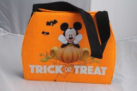 New Disney Mickey Mouse Trick Or Treat Cloth Felt Bag Halloween Light Up Boo - $28.04