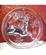 Silver Reindeer and Snowflakes Glass Hanging Christmas Tree Ornament Vin... - £13.37 GBP