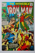 MID GRADE 1970 Invincible Iron Man 27,Marvel Comics 7/70,1st Firebrand:15¢ cover - $34.44