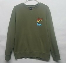 Poler Camp Vibes 2 sided Crewneck Pullover Sweatshirt Green Logo Size Me... - $23.70