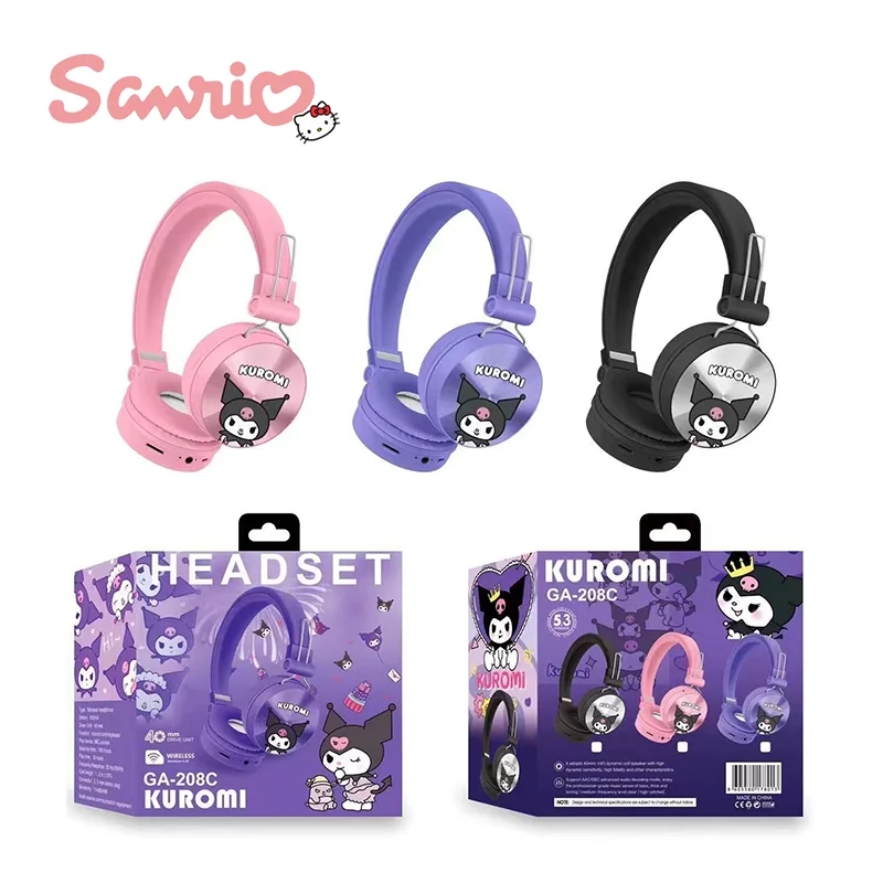 Sanrio Cartoon Hellokitty Kuromi Bluetooth Headphone Wireless Headsets With Mic - £21.18 GBP