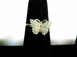 2.15CT Lab Created Diamond Women&#39;s Pretty Butterfly Ring In 14k Yellow Gold FN - £123.28 GBP