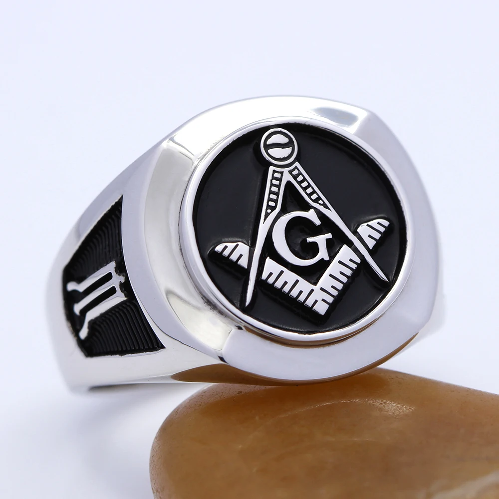 Master Mason Symbol G Templar Freemasonry Sterling Silver Ring - $163.95