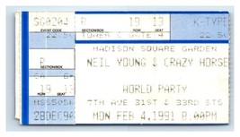 Neil Jeune Concert Ticket Stub Février 4 1991 Madison Carré Jardin de Ne... - £40.77 GBP