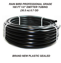 RAIN BIRD PROFESSIONAL GRADE 100 FT (1/2&quot;) EMITTER TUBING - BLACK - BRAN... - $29.49