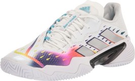 adidas Womens Barricade Tennis Shoes 10.5 White/Silver Metallic/Bright Cyan - £118.52 GBP