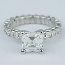 1.5CT Asscher Cut Eternity Diamond Wedding Anniversary Ring 14K White Gold Over - £74.55 GBP