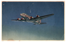 American Airlines Flagship Flight Route Airline Issued Postcard 1946 - $9.89