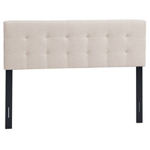 Linen Upholstered Headboard with Solid Rubber Wood Legs-Beige - Color: Beige - $204.62 CAD